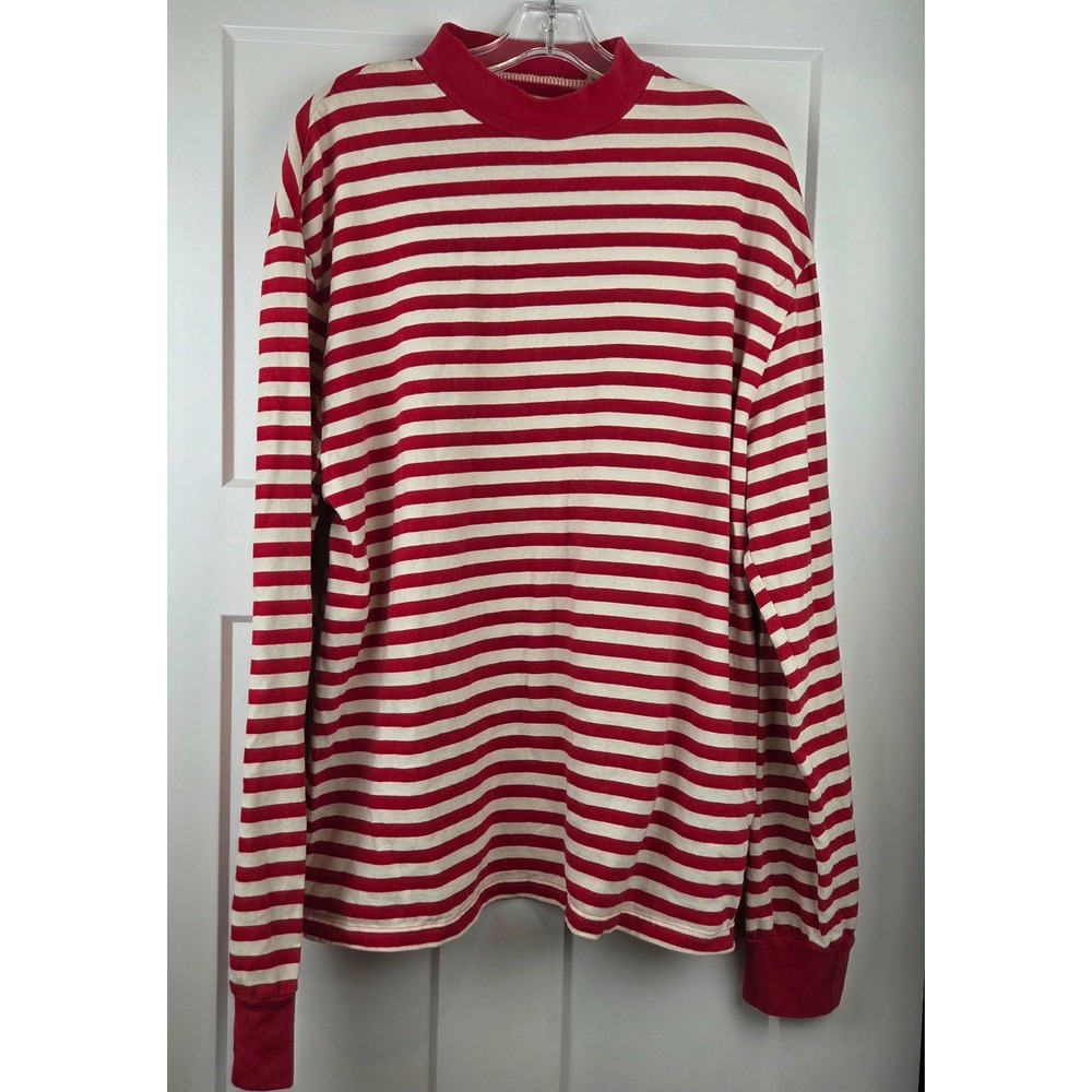 FOG Fear of God Collection Two 2016-2017 Red Striped Long Sleeve Shirt Mens M - Picture 2 of 10